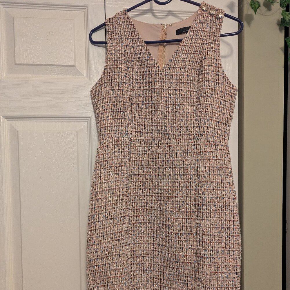 WHBM tweed sleeveless work dress